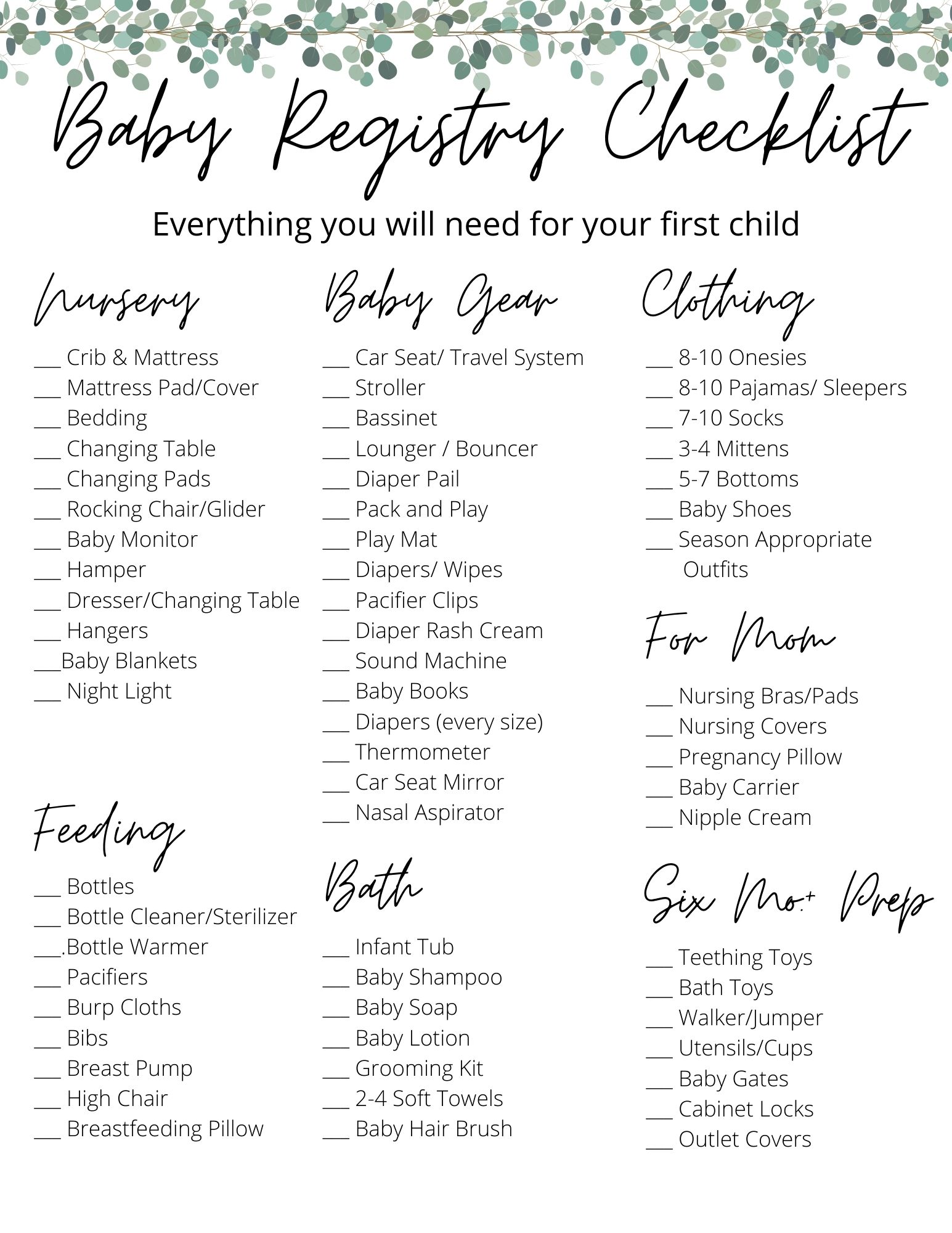 Baby Registry Checklist Everything You Need For Your First Baby